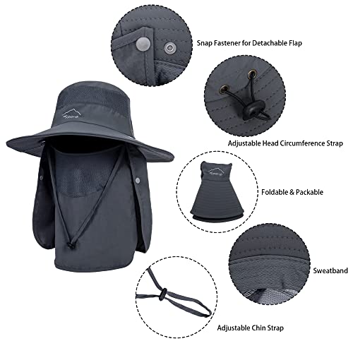 Chapéu de sol de pesca de aba larga com cobertura facial e pescoço para mulheres, homens, verão, pra