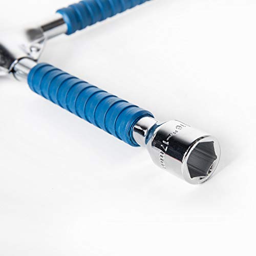 SOMOLOTO 16-Inch Anti-Slip Cross Wrench, Universal 4 Way Lug Wrench, Heavy Duty Lug Nut Wrench, Carbon Steel Socket Spanner
