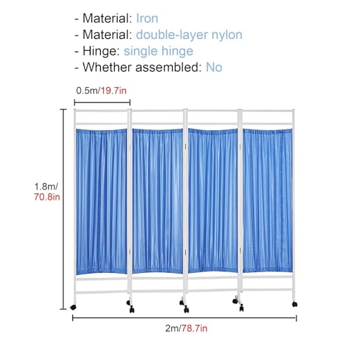 Paravent de séparation de pièce médical à roulettes écran de confidentialité - 3