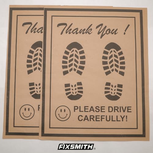 Image of FIXSMITH Disposable Car Floor Mats Paper | Universal Anti Slip Service Foot Mat for Garage & Workshop | Car Interior Protection Sheet | Thank You Print | Pack of 25