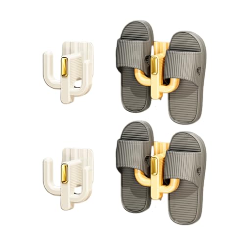 OBELGEOYA Paquete de 4 zapateros montados en la pared, organizador colgante multiusos para zapatillas, sombreros, toallas y llaves, almacenamiento adhesivo sin taladrar para el hogar, baño y caravana,