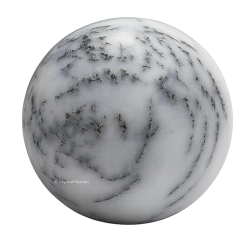 Image of Certified Dendrite Opal Crystal Ball for Meditation - Premium Crystal Vastu Items for Home and Feng Shui Items for Good Luck - Ideal for Pooja Supplies and Spiritual Practices (2 inch Inch)
