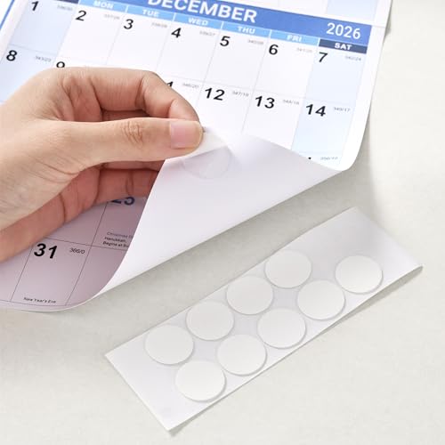 Image of 2026-2027 Yearly Wall Calendar - Jul 2026 - Jun 2027, 22.8 inch x 34.4 inch (Open), 2026-2027 Wall Calendar, Premium Paper, Double-Sided Small Round Sticks, Blue