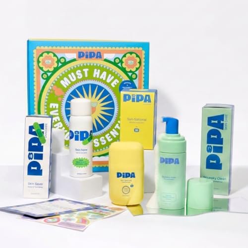 Pipa Skincare Must Have Kids Set - Foam Face Cleanser Mineral Sunscreen & After Sports Spray