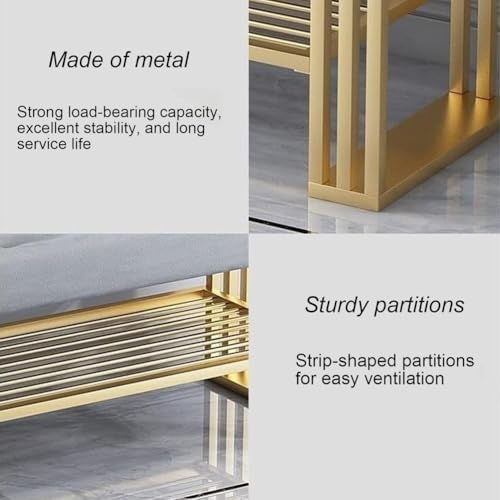 Banc de rangement à chaussures gris de 60 cm pour espaces étroits - 8
