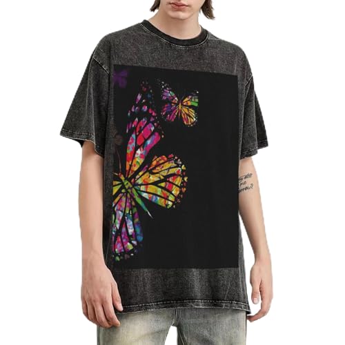 T-shirt en coton délavé pour homme de qualité supérieure style rétro