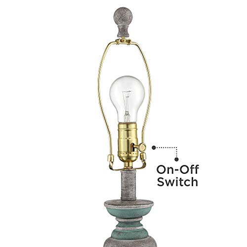 Regency Hill Patsy Country Cottage Traditional Style Table Lamps 26.5" High Set of 2 Blue Gray Washed Tapered Fabric Drum Shade Decor for Living Room Bedroom House Bedside Nightstand Home - Image 9