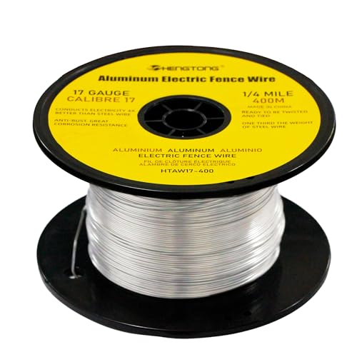 HENGTONG Fio de alumínio de calibre 17 para cerca elétrica, fio de cerca elétrica de alumínio de 1/4