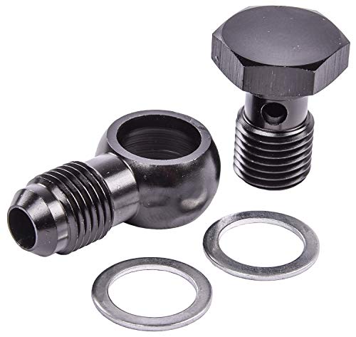 JEGS 100696 AN Banjo to Metric Bolt Adapter - [-6 AN, 14 mm x 1.5 Thread Bolt]