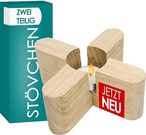 Calientaplatos de madera de roble Cookery® de 2 piezas desmontable 2