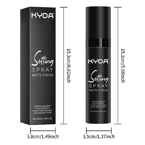 KYDA Makeup Setting Spray, Ultra-fine Lightweight Setting Mist, Infused with Niacinamide, Lasting Face Makeup Fixer Spray, Oil Control, Quick Drying, Adds Camellia Flower Extract, 3.38 Fl Oz