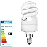 Höhere Lichtausbeute Osram Energiesparlampe Twist 12 W, E14, warmweiß 605955