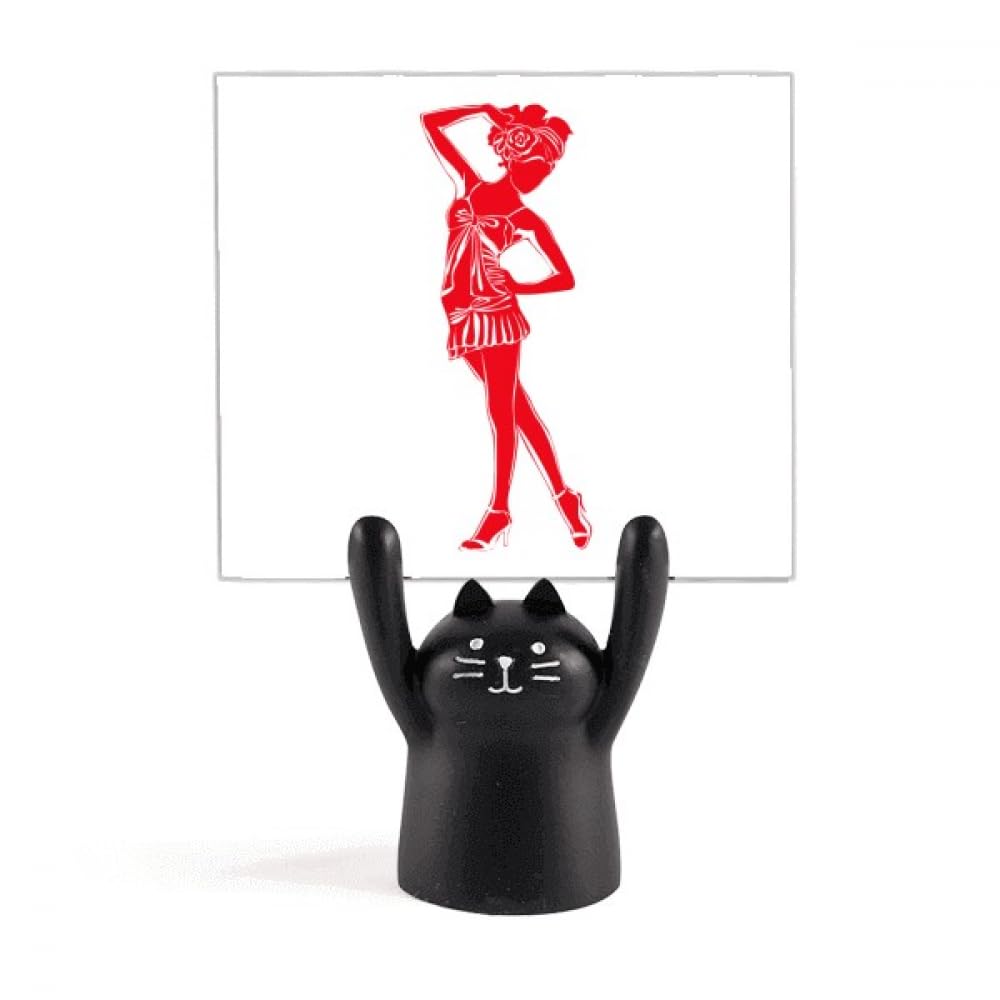 Fini le bureau en désordre avec le support de mémo chat noir rouge - 4