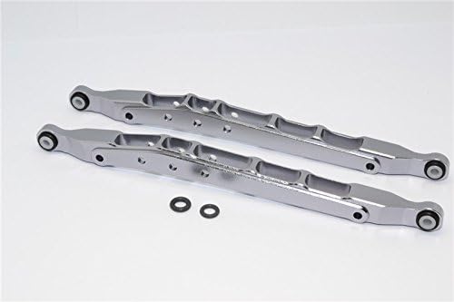 Axial SMT10 Grave Digger (AX90055) Upgrade Parts Aluminum Front/Rear Lower Chassis Link Parts - 1Pr Set Gray Silver