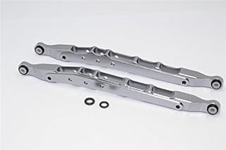 Axial SMT10 Grave Digger (AX90055) Upgrade Parts Aluminum Front/Rear Lower Chassis Link Parts - 1Pr Set Gray Silver