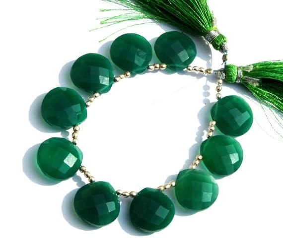 Onyx vert perles cœur véritable pour remplacer les imitations en plastique