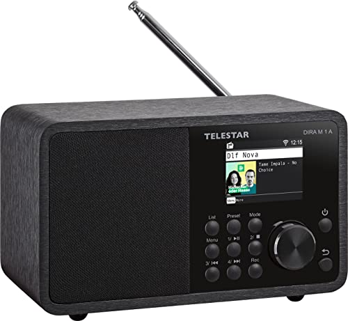 Telestar DIRA M 1 A - Digitalradio/Internetradio (DAB+ / DAB/UKW/FM/Internet, WLAN, Bluetooth 5.1, Farbdisplay, EWF Notfallwarnung) schwarz
