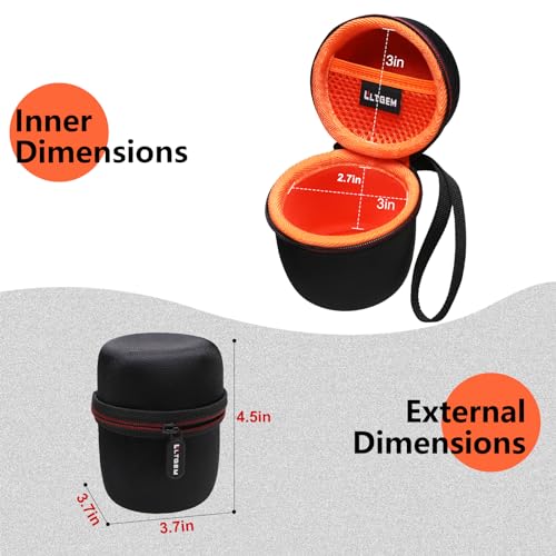 Image of LTGEM Case Compatible with Sony SRSXB13 /B /SRS-XB100 / SRS-XB12 Extra Bass Portable Waterproof Speaker, Black+Orange