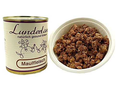 Lunderland-Dosenfleisch-Maulfleisch 2 x 800g Dosen (insg. 1,6kg) Hundefutter Nassfutter 100% Kopffleisch vom Rind für Hunde und Katzen