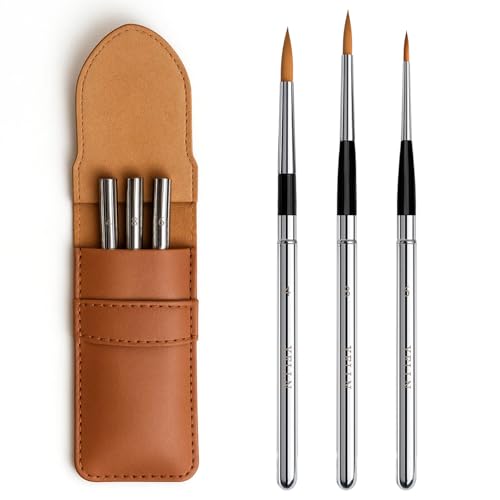 Travel Watercolor Brushes Travel Kit with Leather Pouch Perfect for Watercolor Acrylics Gouache Ink Painting