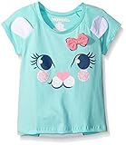 Kidtopia Girls' Top with Glitter Screen and Applique Bunny