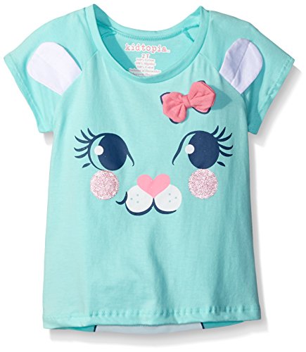 Kidtopia Girls' Top with Glitter Screen and Applique Bunny
