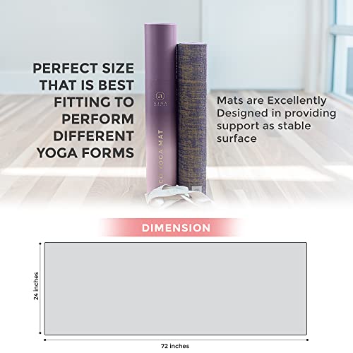 Ajna Organic Yoga Mat - Natural Jute Yoga Mats - Large Non Slip Eco Friendly Yoga Mats With Carrying Strap - Reversible Jute Per - Extra Long Yoga Mat 72 Inch - 5Mm - All Types Of Yoga - Vegan #TOP5