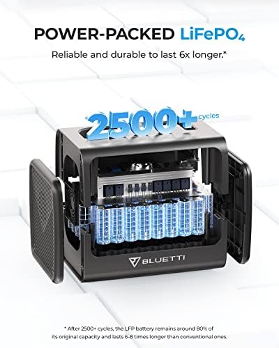 BLUETTI Portable Power Station EB70, 716Wh LiFePO4 Battery Backup w/ 2 1000W AC Outlets (1,400W Peak), 100W Type-C, Solar Generator for Road Trip, Off-grid, Power Outage (Gray)
