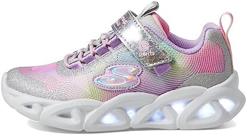 Skechers Kids Twisty Brights 2.0 Sneaker, Silver/Multi, 13 US Unisex Little Kid | Image 3