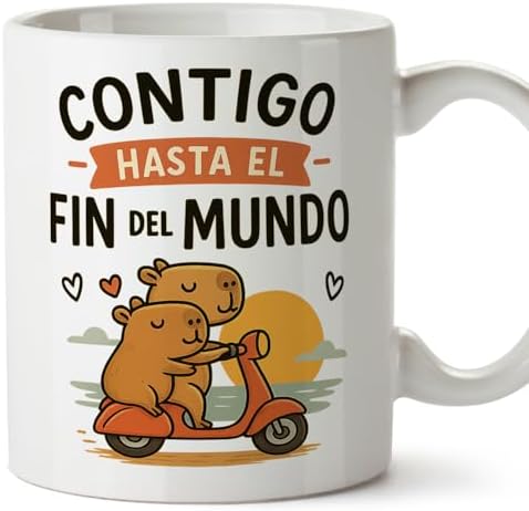 MUGFFINS taza enamorados Mug Contigo hasta el fin del mundo en es...