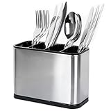Haiyouneer Silverware Caddy Cutlery Organizer for Countertop Silverware Holder for Fork Knife Spoon Flatware Organizer 4 Compartments Cutlery Holder