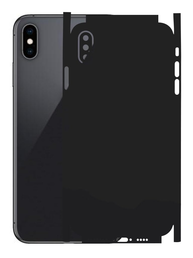 AtOdds - Compatible for iPhone Xs MAX - Mobile Back Skin Sticker - Lamination - Rear Screen Guard Protector Film Wrap (Coverage - Back+Camera+Sides) (Design - Matte Black)-image-47