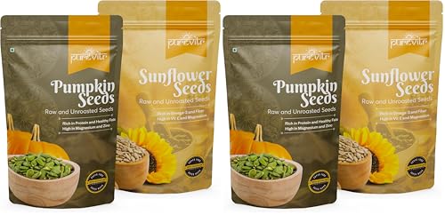 Image of Purevitr Pumpkin & Sunflower Seeds Combo | 400g (200g Each) | Power-Packed Superfood Mix | Rich in Protein, Fiber & Antioxidants | Raw & Natural (Pack of 2)