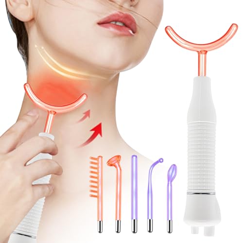 Máquina facial de alta frecuencia, 6 varillas de neón y argón