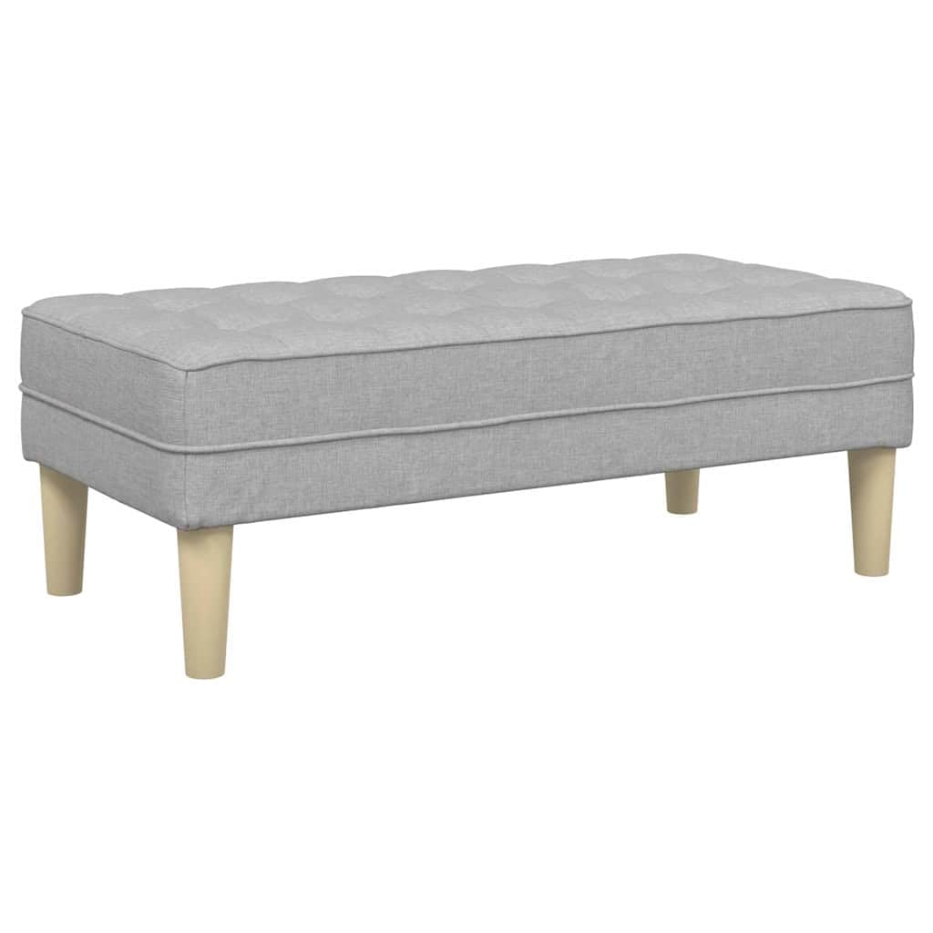 Ensemble de Canapé Modulable 3 Places avec Pouf, Canapé d'angle en Tissu Polyester pour Salon, Canapé Design Moderne avec Accoudoirs Plats, Gris Nuage, 173 x 131 x 67 cm