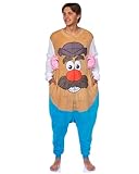 INTIMO Mr. Potato Head Union Suit Adult Fleece One Piece Pajama Outfit Footless Sleeper (Small/Medium)