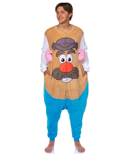 INTIMO Mr. Potato Head Union Suit Adult Fleece One Piece Pajama Outfit Footless Sleeper