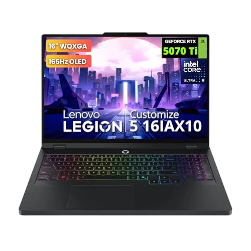 Image of Hotface Customized Laptop, Created Using Lenovo Legion Pro 5 16 inch WQXGA 165Hz Gaming Laptop, Intel Core Ultra 9 275HX, RTX 5070 Ti, 16GB /32GB /64GB, 1TB /2TB /4TB SSD, Backlit Keyboard, Win 11 Pro, Black
