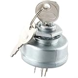 Zilimontt Interrupteur d'allumage avec clés pour tracteur tondeuse autoportée   Compatible avec 725 0267A, 0945 4, 44745, 300275, AM102551, Murray 21064PA, Roper