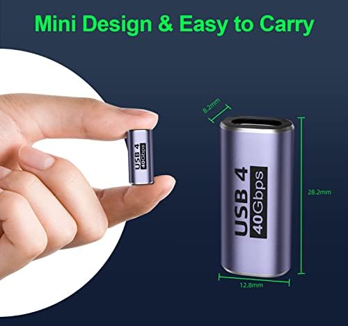 DuHeSin USB C Female to Female Adapter (4 Pack) USB C Coupler with 40 Gbps PD 100W 8K 60hz Video Compatible for Thunderbolt 4/3, MacBook Pro/Air, USB-C HUB, Magsafe and More Type C Devices
