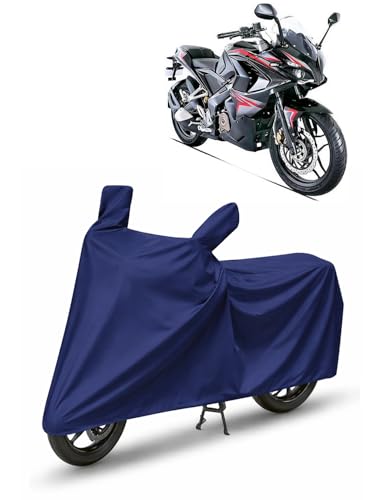 Image of KARKING Bike Cover for Bajaj Pulsar RS 200 with Side Mirror Pocket & Buckle Belt | HIGH Material Quality | Weather Resistant