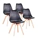 EGOONM Ensemble de 4 chaises de Salle à Manger, chaises de Style Nordique, pouvant être placées dans la Salle à Manger, Le Salon et Le Bureau (4, Black)