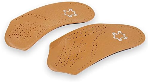 3/4 Leather Orthotic Inserts with Metatarsal Pad, Arch Support Insoles Shoe and Padding at The Heel for Men and Women - Image 2