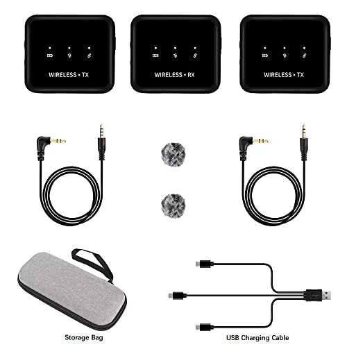 Professional Wireless Lavalier Microphone, Dual-Channel Recording, 15 Hours Working Time, Support External Microphone, With Mute Function, 6-Level Volume Adjustable, With Noise Reduction, Low Latency #TOP6