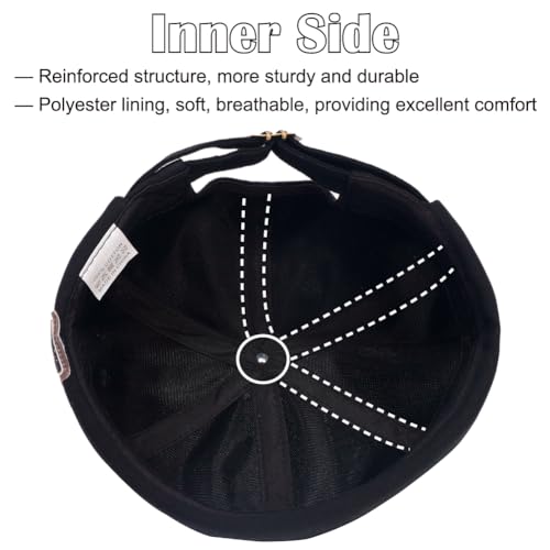 Image of Brimless Hats for Men Brimless Caps, Rolled Cuff Retro Docker Hat for Womens with Adjustable Beanie Hat