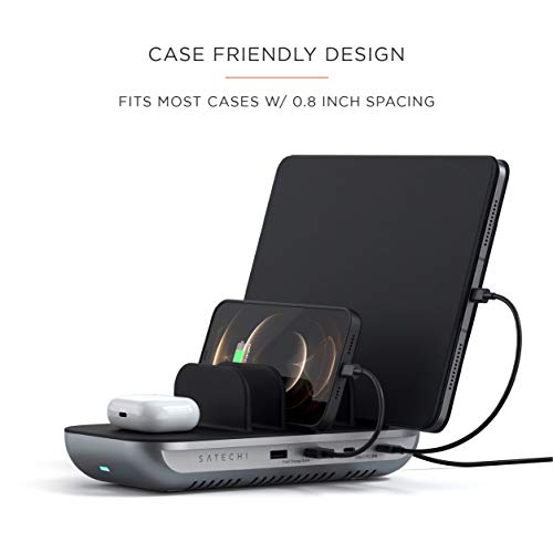 Image of Satechi Multi Device Charging Station with Wireless Charging - for iPad Air /Pro, MacBook Air /Pro /Neo, iPhone 17 to 12 Series, AirPods, Apple Watch, and More