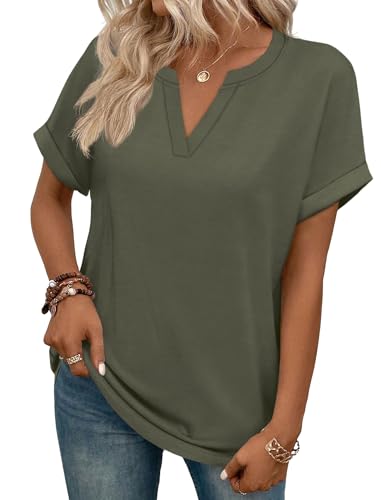 Image of WIHOLL Womens Blouses Spring Tops Short Sleeve Shirts Dressy Casual Summer Vacation Fashion Clothing 2026
