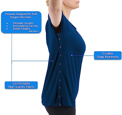 Post Shoulder Surgery Shirt - Men's - Women's - Unisex Sizing Blue - Thumbnail 3