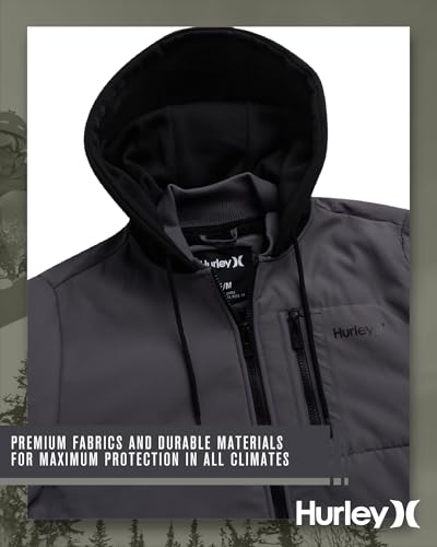 Hurley Men's Bomber Jacket - Cozy Skyler Sherpa Lined Full Zip Up Hoodie Jacket for Men - Casual Men's Jacket (S-XL)4