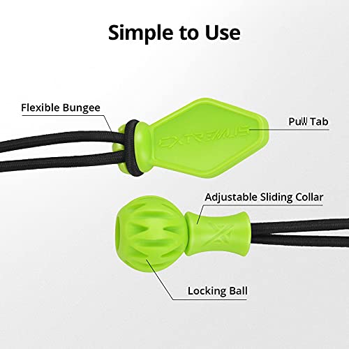 Extremus Switchbak Tie-Down Bungee System, Bungee Cords With Balls, Multi-Use Organizing Tool For Fishing, Camping, Hiking, Boating, Around The House, And More, 8Pcs, Green, 6 Inch #TOP4